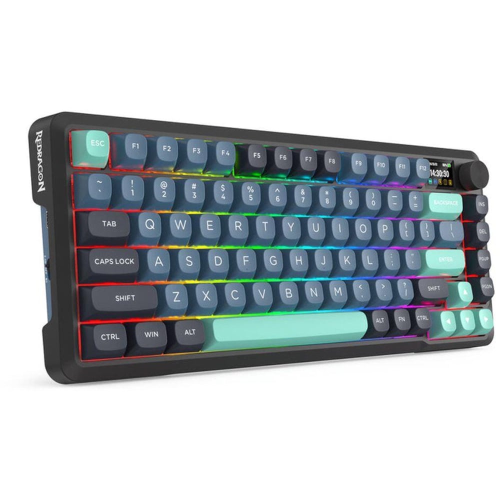 Tastatura Gaming Wireless mecanica REDRAGON Behemoth Pro, Bluetooth, USB, Layout US, negru-verde