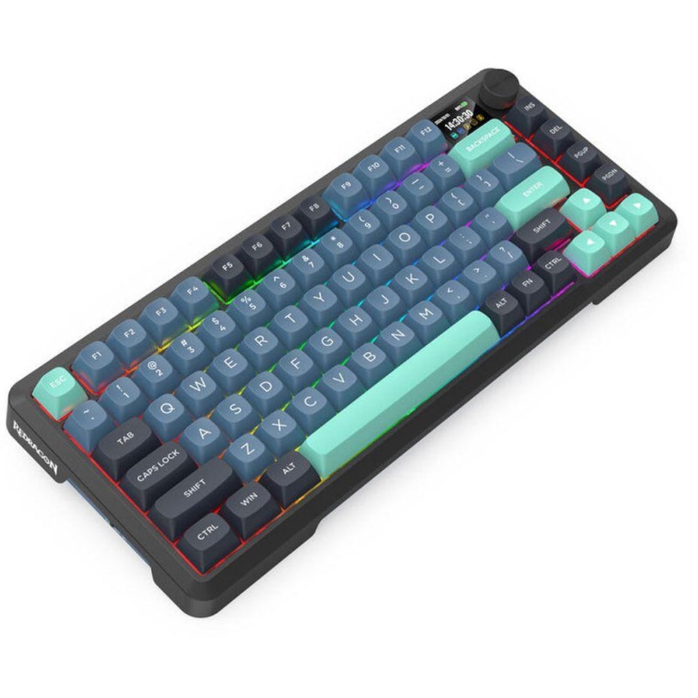 Tastatura Gaming Wireless mecanica REDRAGON Behemoth Pro, Bluetooth, USB, Layout US, negru-verde