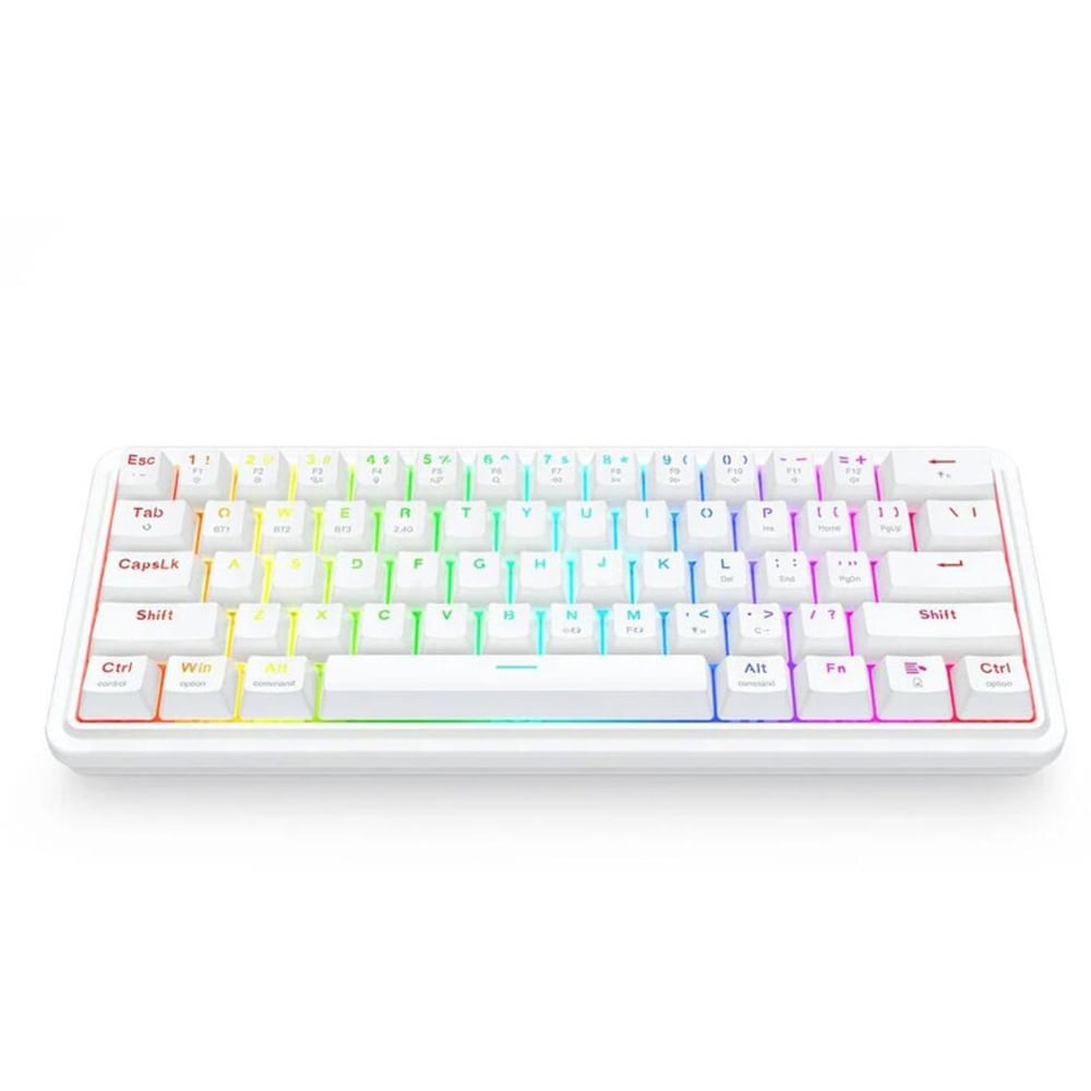 Tastatura Gaming Wireless mecanica REDRAGON Draconic V2 Pro, Bluetooth, USB, Layout US, alb