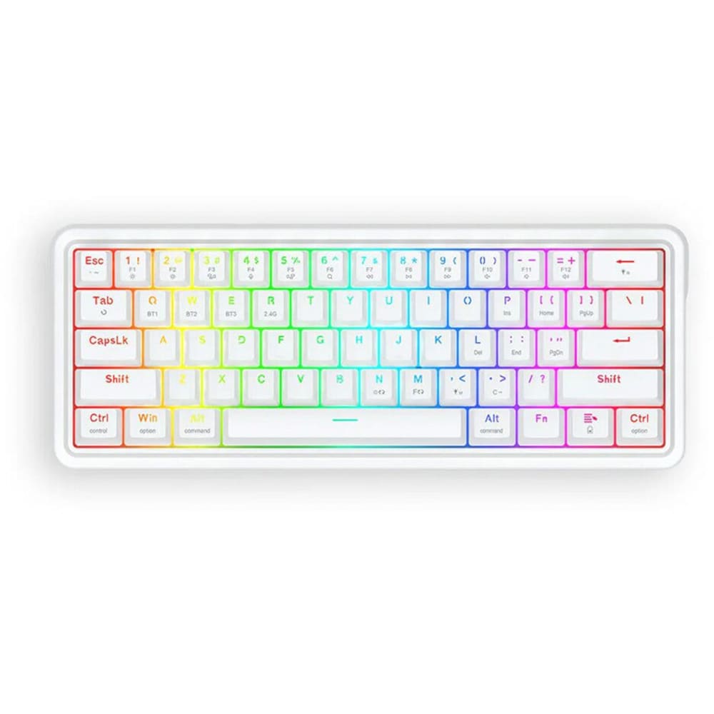 Tastatura Gaming Wireless mecanica REDRAGON Draconic V2 Pro, Bluetooth, USB, Layout US, alb