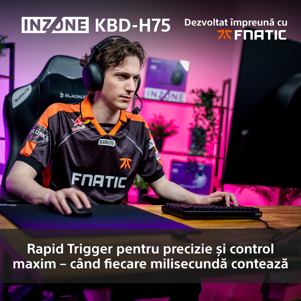 Tastatura Gaming Mecanica SONY INZONE K8D-H75 TKL, USB, Layout US, negru