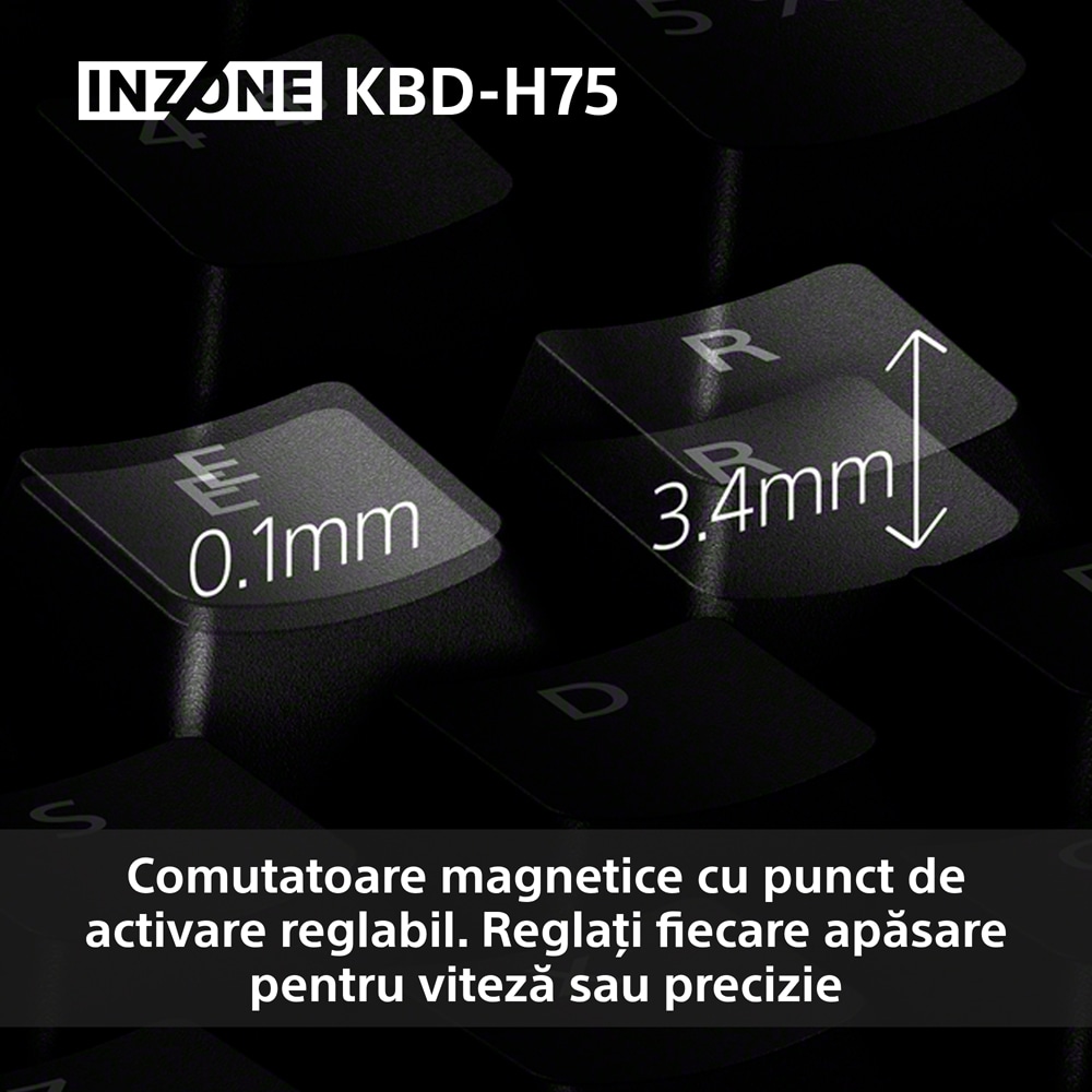 Tastatura Gaming Mecanica SONY INZONE K8D-H75 TKL, USB, Layout US, negru