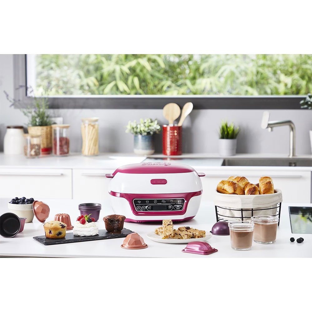 Aparat pentru desert TEFAL Cake Factory Delices KD810112, 1100W, alb-roz