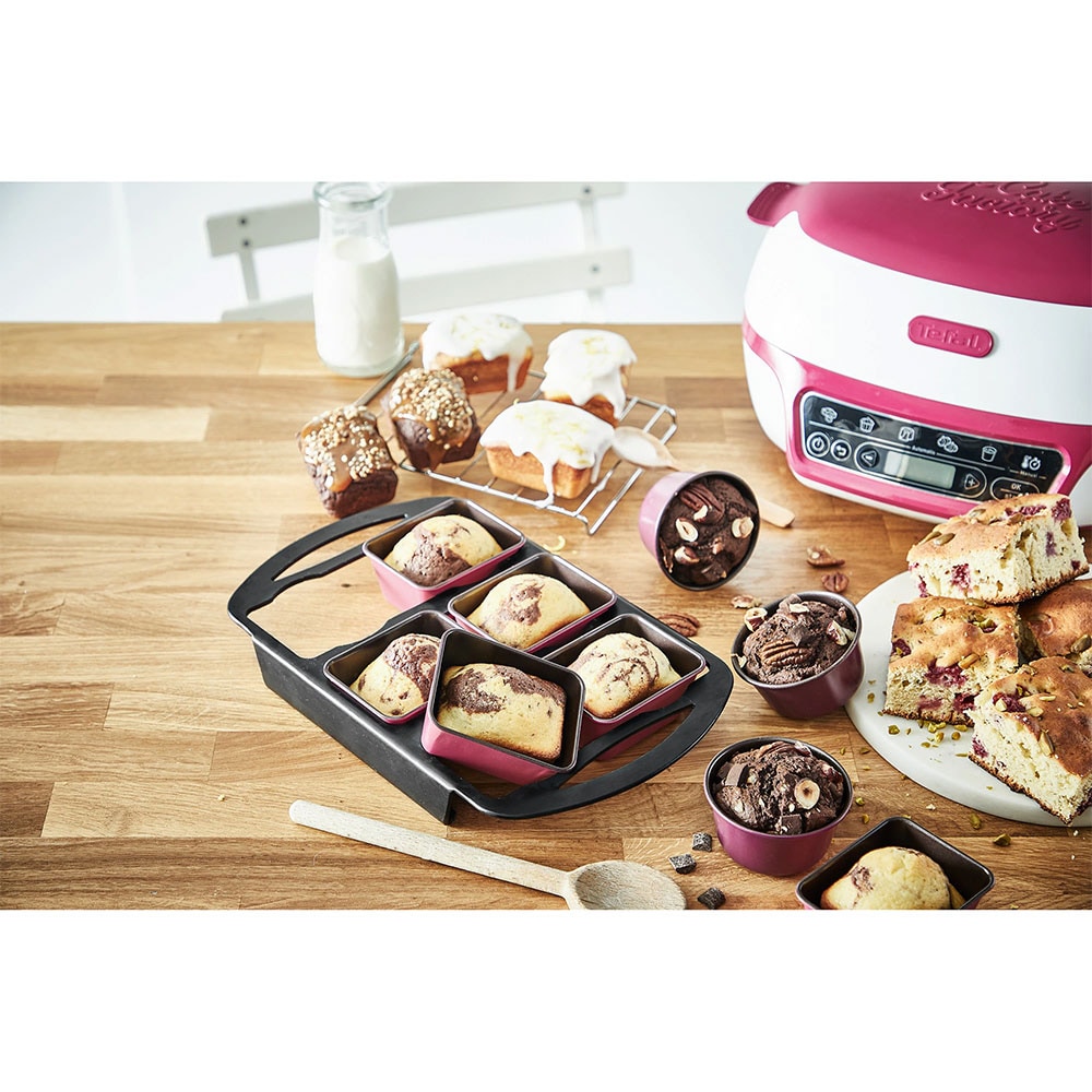 Aparat pentru desert TEFAL Cake Factory Delices KD810112, 1100W, alb-roz