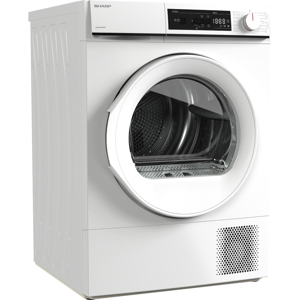 Uscator de rufe SHARP KD-NHA8S6GWD-EE, Pompa de caldura, 8 kg, 15 programe, Clasa D, alb