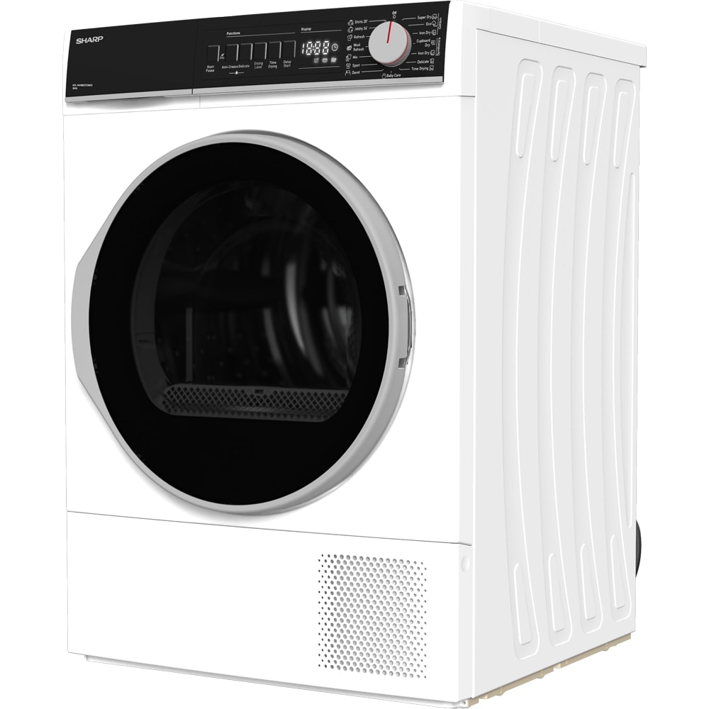 Uscator de rufe SHARP KD-NHB8S7GWD-EE, Pompa de caldura, 8 kg, 15 programe, Clasa D, alb
