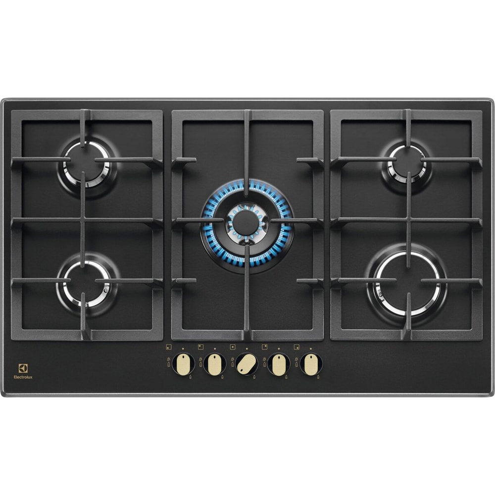 Plita incorporabila ELECTROLUX KGS9536RN, Gaz, 5 arzatoare, Wok, negru