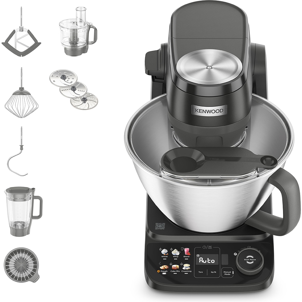 Robot de bucatarie KENWOOD Smart-Touch KHC40.060BK, vas 4.3l, blender 1.5l, 1000W, 9 trepte viteza, negru