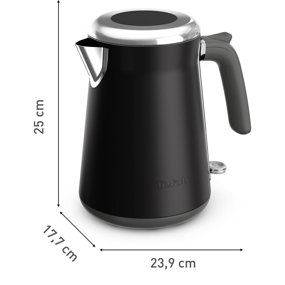 Fierbator apa TEFAL Collection KI6668E0, 1.7l, 2400W, negru-argintiu