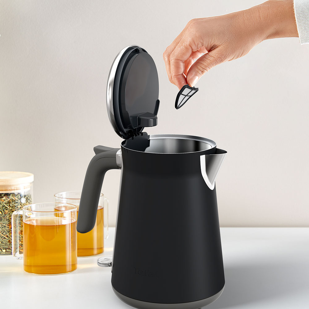 Fierbator apa TEFAL Collection KI6668E0, 1.7l, 2400W, negru-argintiu
