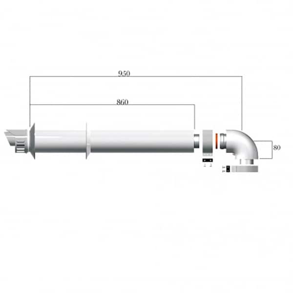 Kit de evacuare gaze arse Ariston 60/100, orizontal
