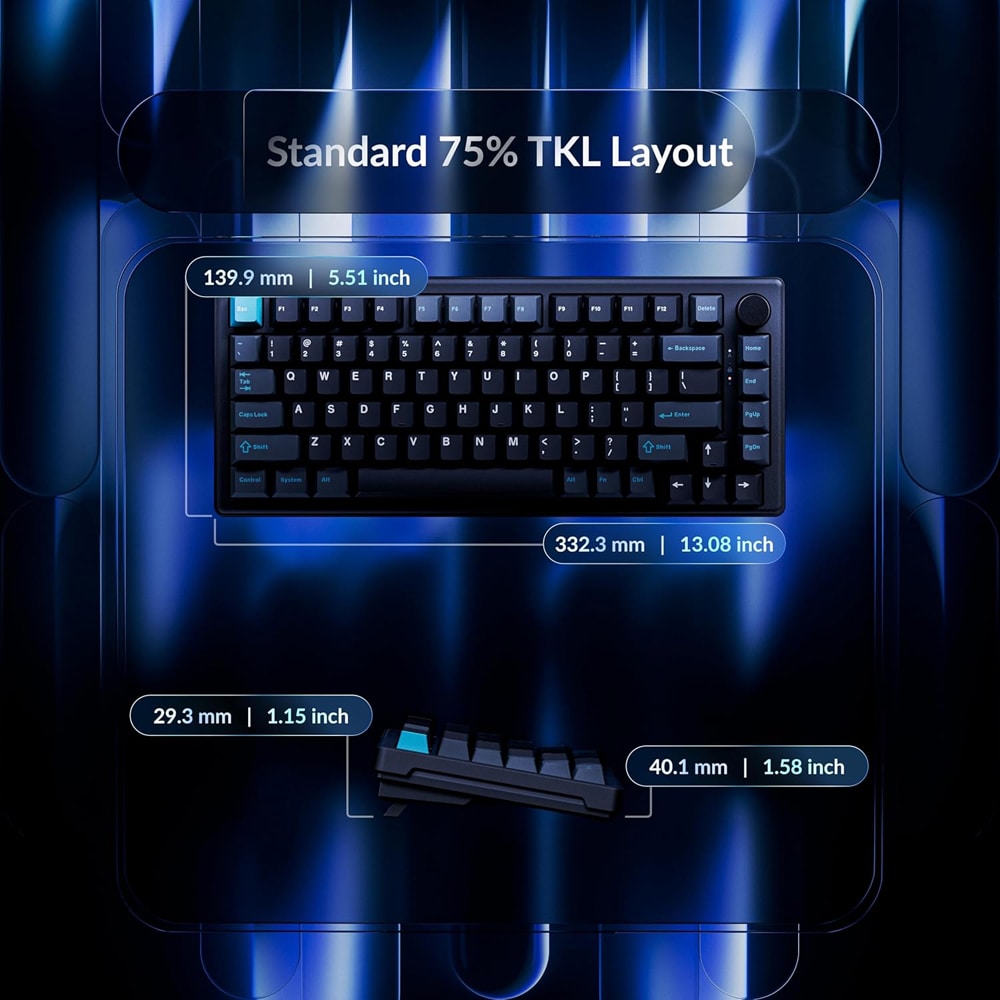 Tastatura Gaming mecanica KEYCHRON J2 HE 8K, switch-uri magnetice TMR, USB, Layout US, negru