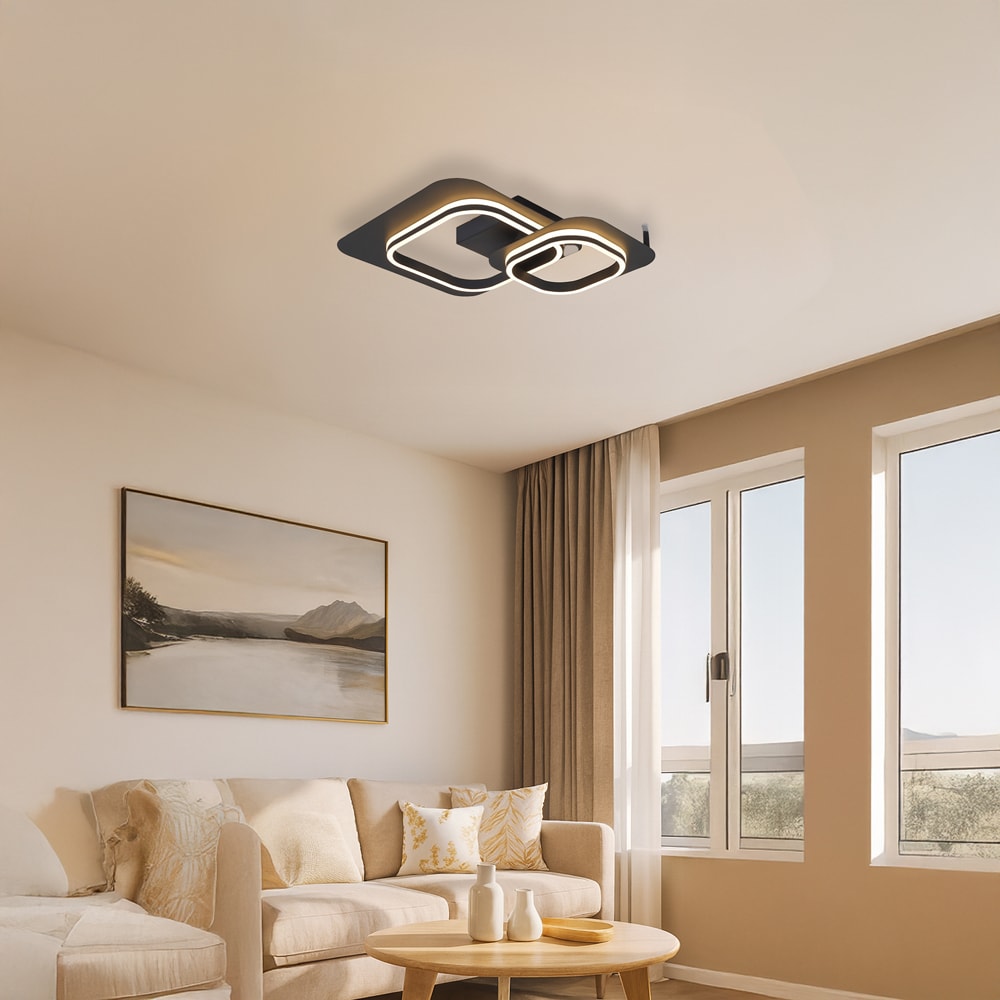 Plafoniera LED KLAUSEN Swell PL2 KL140034, 32W, 800lm, negru