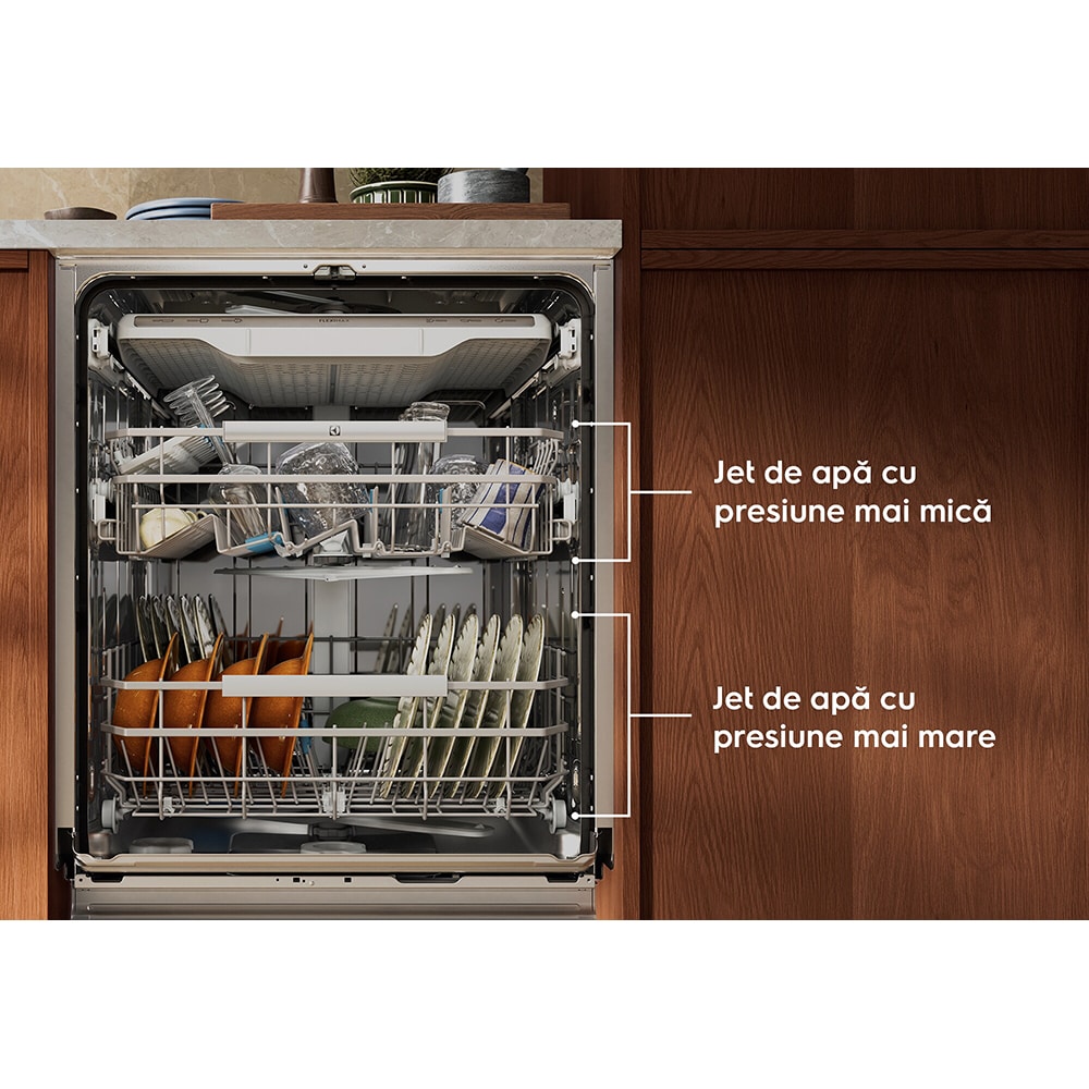 Masina de spalat vase incorporabila ELECTROLUX KL87X200T, 15 seturi, 8 programe, 60 cm, Clasa A, panou comanda negru