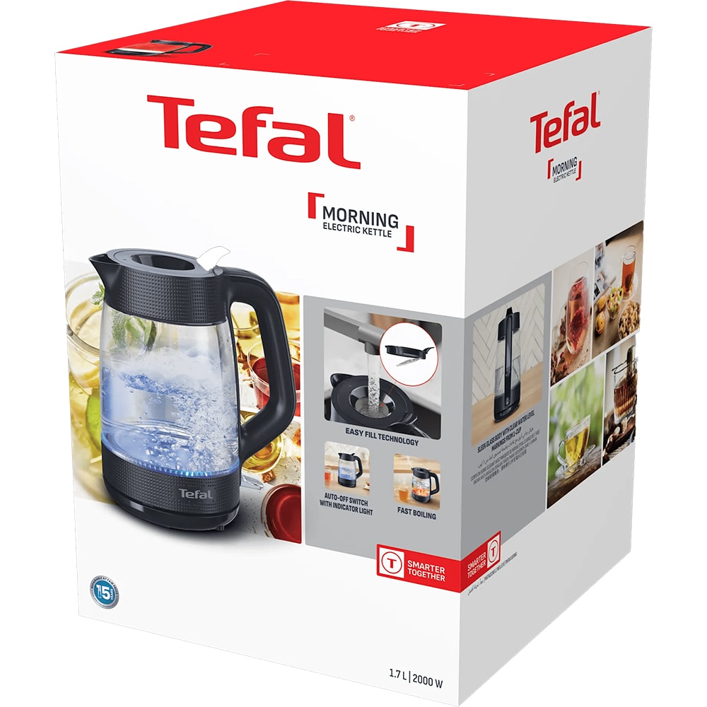 Fierbator apa TEFAL Morning KO2G08E0, 1.7l, 2000W, negru 