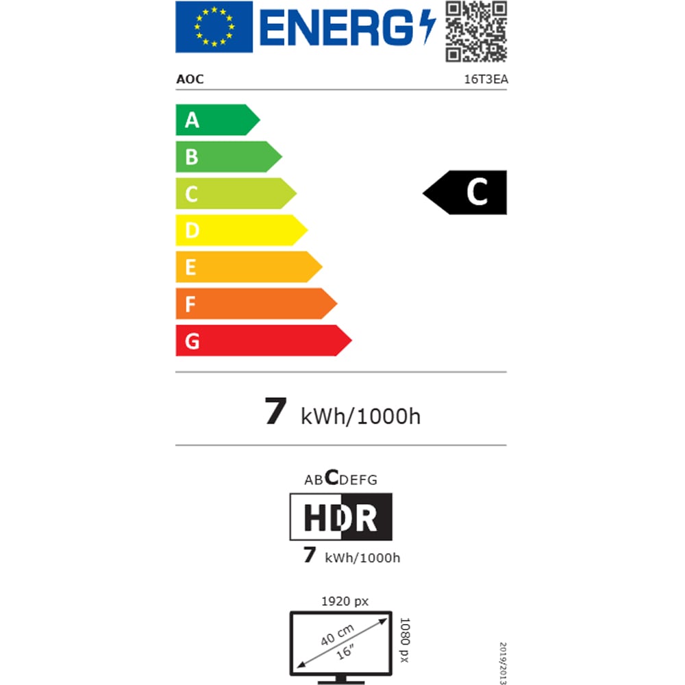 Monitor portabil WLED IPS AOC 16T3EA, 15.6" Full HD, 60Hz, negru