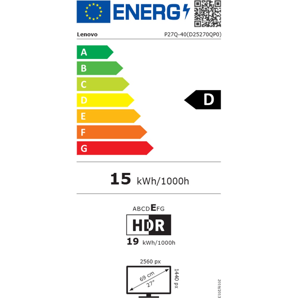 Monitor LED IPS LENOVO ThinkVision P27Q-40, 27",QHD, 120Hz, HDR10, pivot, negru