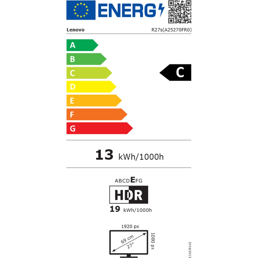 Monitor Gaming LED IPS LENOVO Legion R27s, 27", Full HD, 144Hz, HDR10, negru