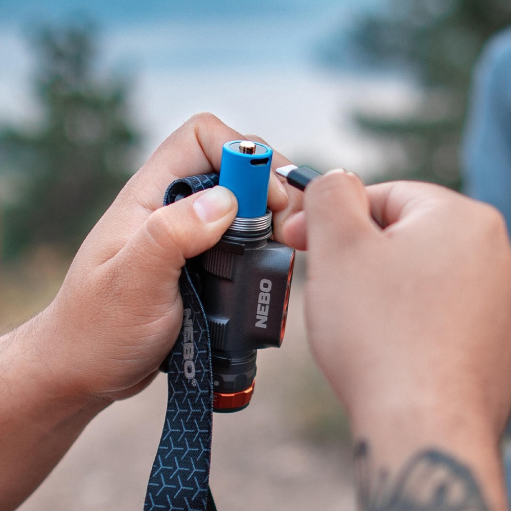 Lanterna frontala NEBO Trandens 1501, 1500 lumeni, acumulator, gri