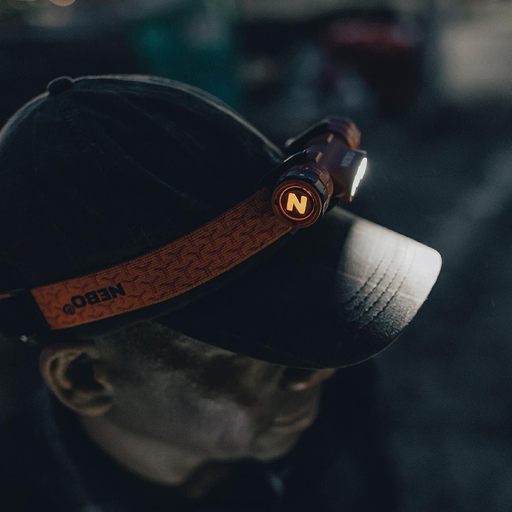 Lanterna frontala NEBO Master Series HL1001, 1000 lumeni, acumulator, portocaliu