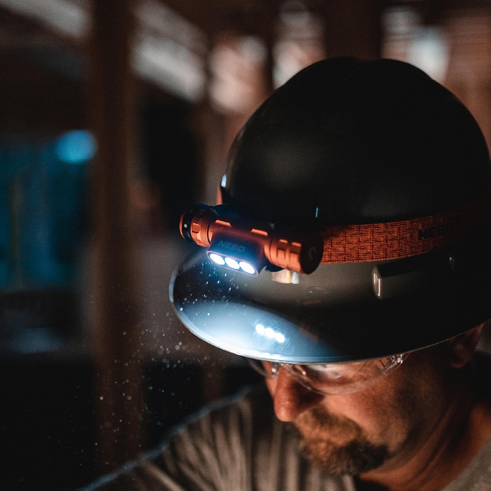 Lanterna frontala NEBO Master Series HL1001, 1000 lumeni, acumulator, portocaliu