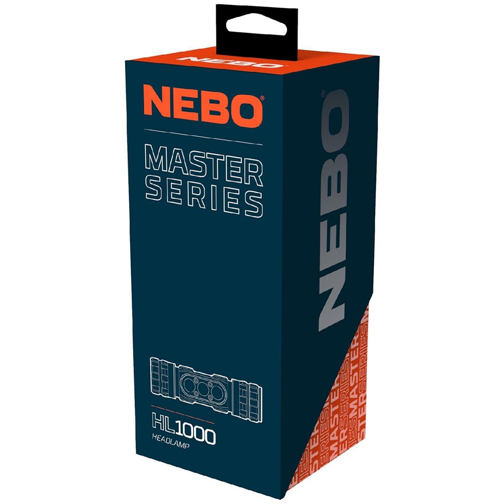 Lanterna frontala NEBO Master Series HL1001, 1000 lumeni, acumulator, portocaliu