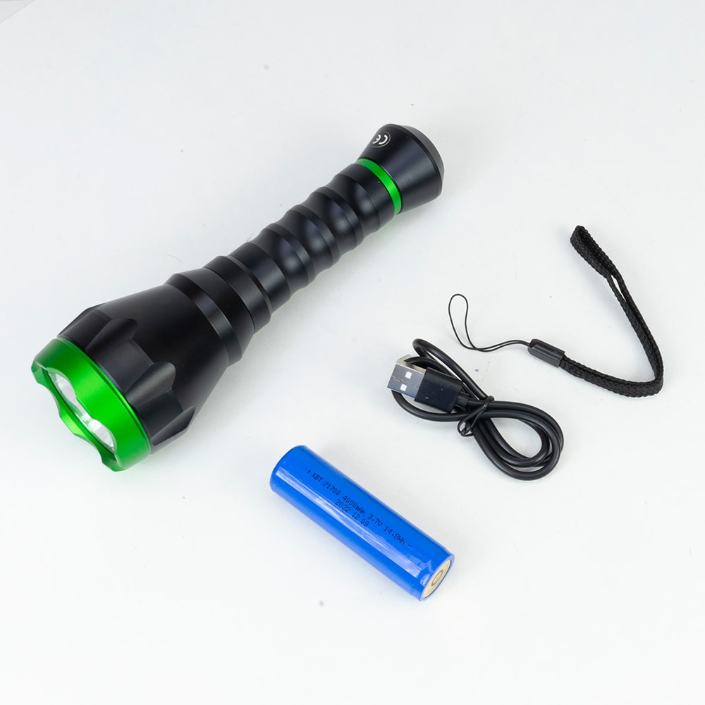 Lanterna LED PNI Adventure F750 Green Light, 10W, IP44, Acumulator 4000mAh, USB Type-C, negru