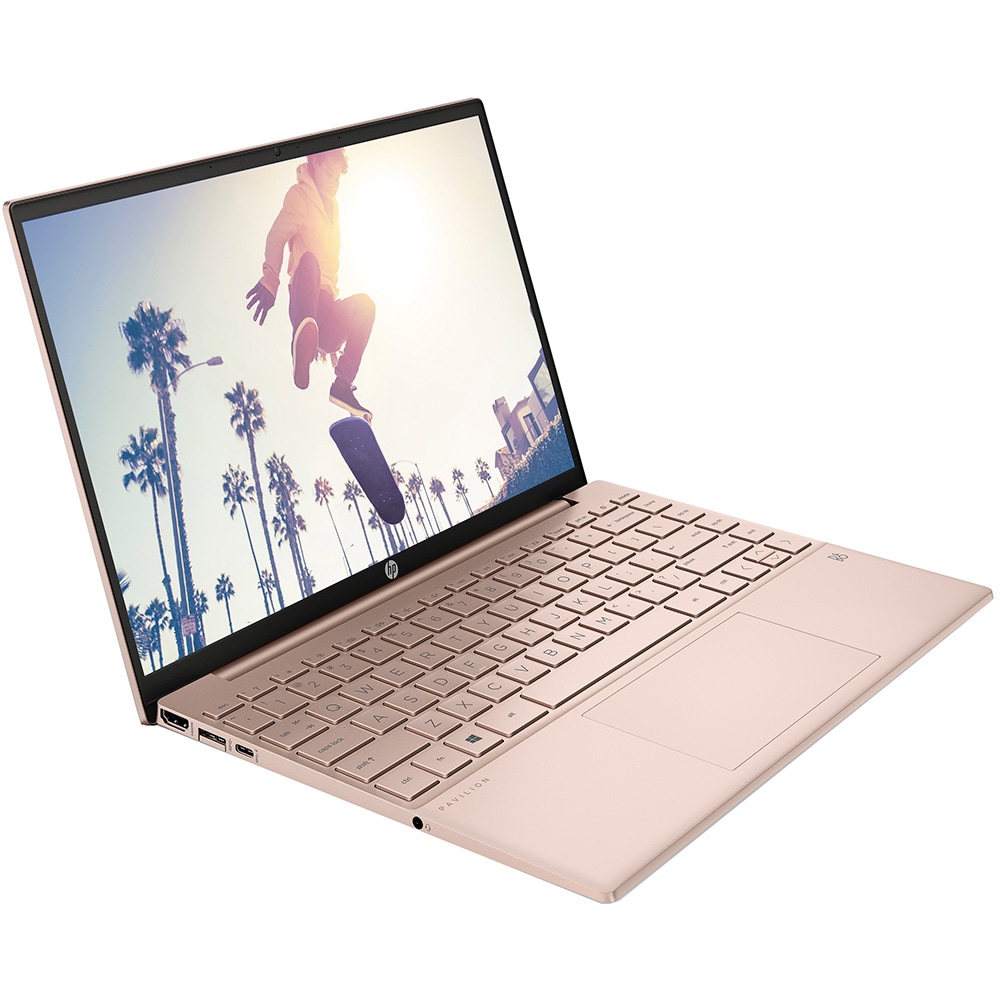 Laptop HP Pavilion Aero 13-be0031nq, AMD Ryzen 5 5600U pana la 4.2 GHz, 13.3", WUXGA IPS, 16GB, SSD 512GB, AMD Radeon Graphics, Windows 11 Home, Pale Rose Gold