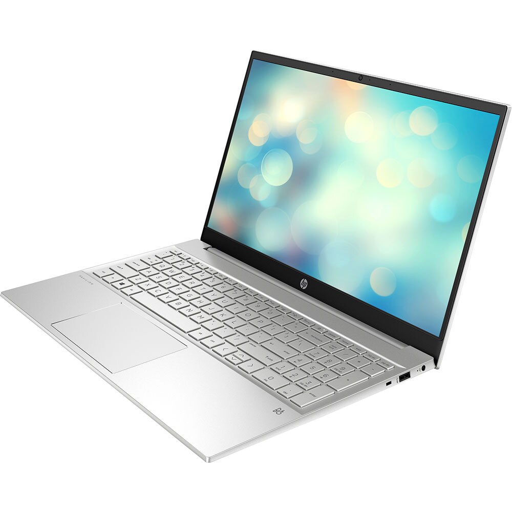 Laptop HP Pavilion 15-eh3016nq, AMD Ryzen 5 7530U pana la 4.5GHz, 15.6" Full HD, 16GB, SSD 512GB, AMD Radeon Graphics, Free DOS, argintiu