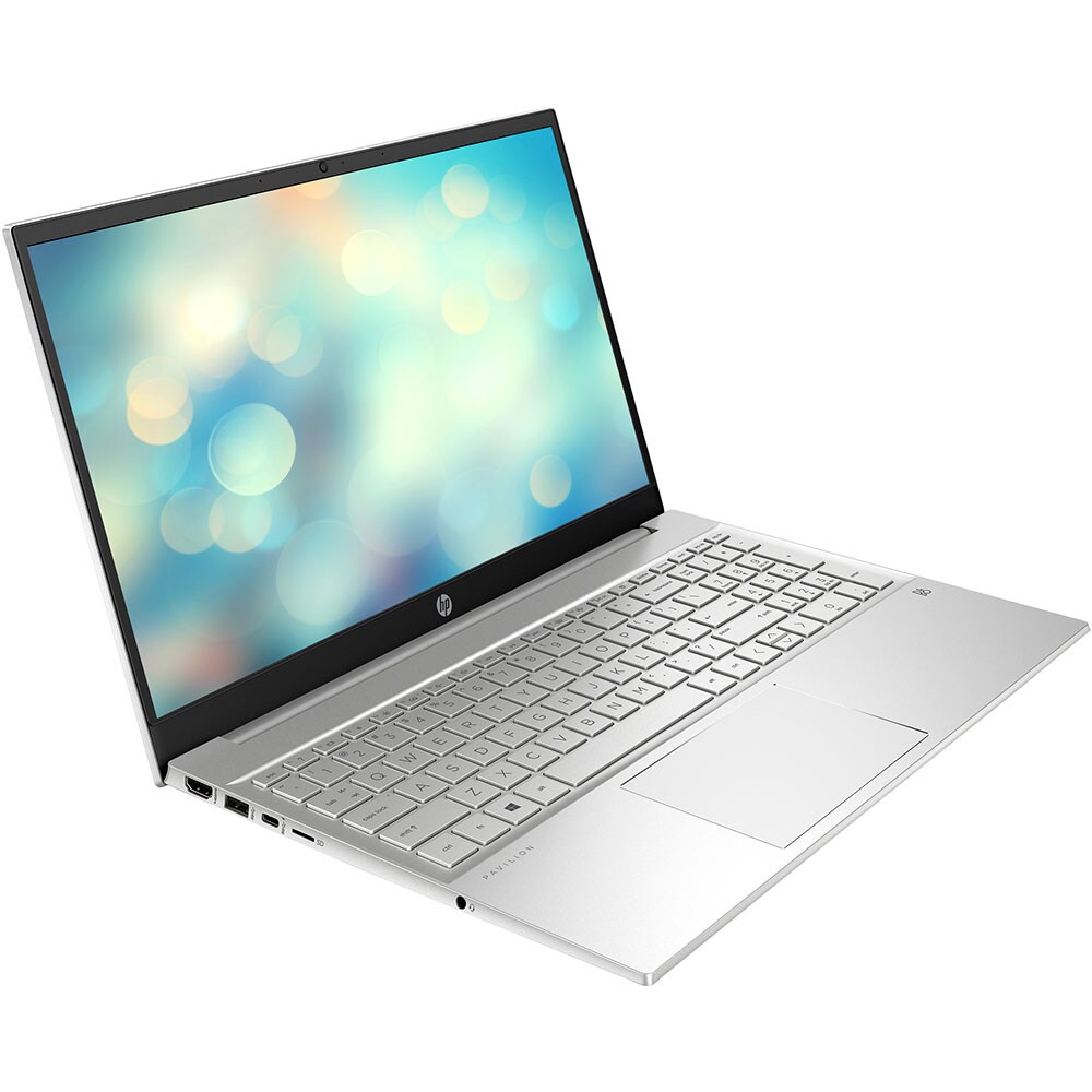Laptop HP Pavilion 15-eh3016nq, AMD Ryzen 5 7530U pana la 4.5GHz, 15.6" Full HD, 16GB, SSD 512GB, AMD Radeon Graphics, Free DOS, argintiu