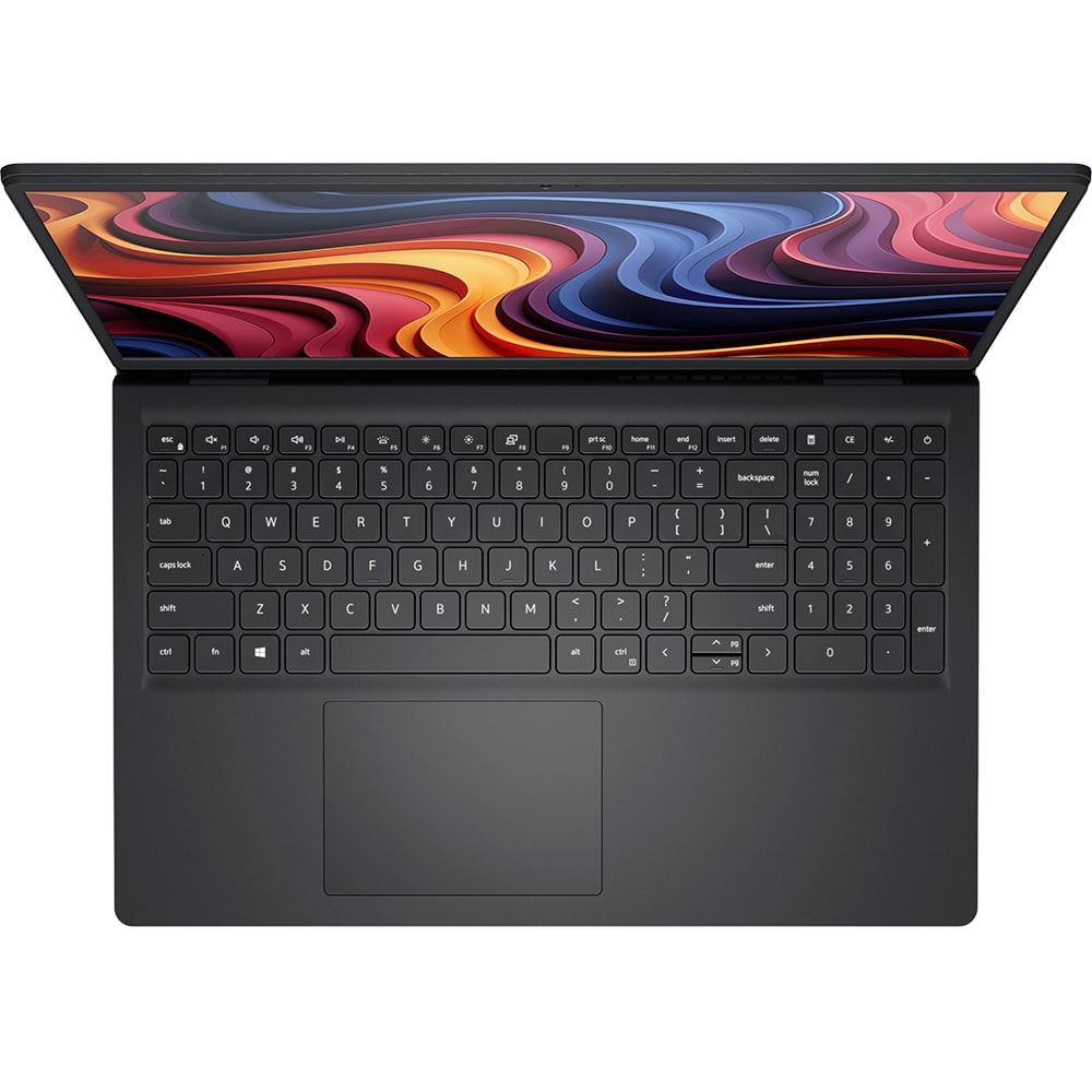 Laptop DELL 15 DC15255, AMD Ryzen 3 7320U pana la 4.1GHz, 15.6" Full HD, 8GB, SSD 512GB, AMD Radeon 610M, Free Dos, Carbon Black