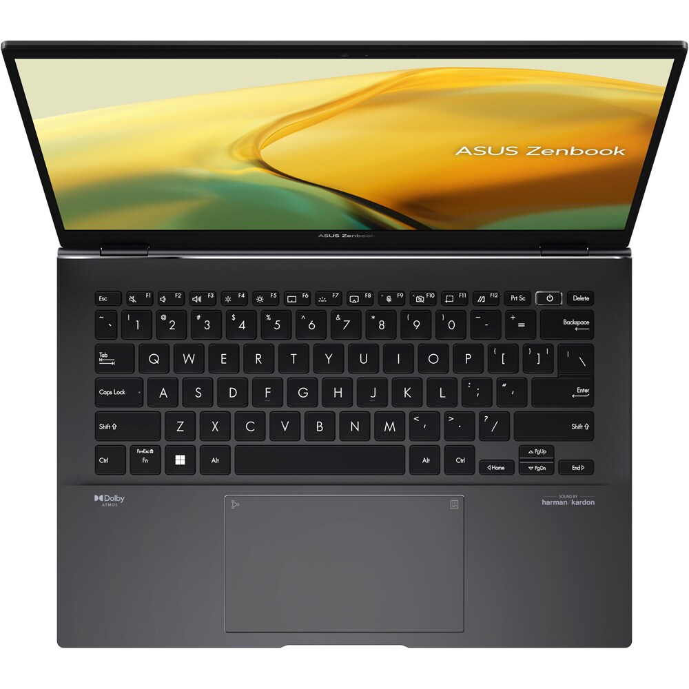 Laptop ASUS  Zenbook 14 UM3402YA-KP678, AMD Ryzen 7 7730U pana la 4.5GHz, 14" WQXGA, 16GB, SSD 512GB, AMD Radeon Graphics, Free DOS, negru