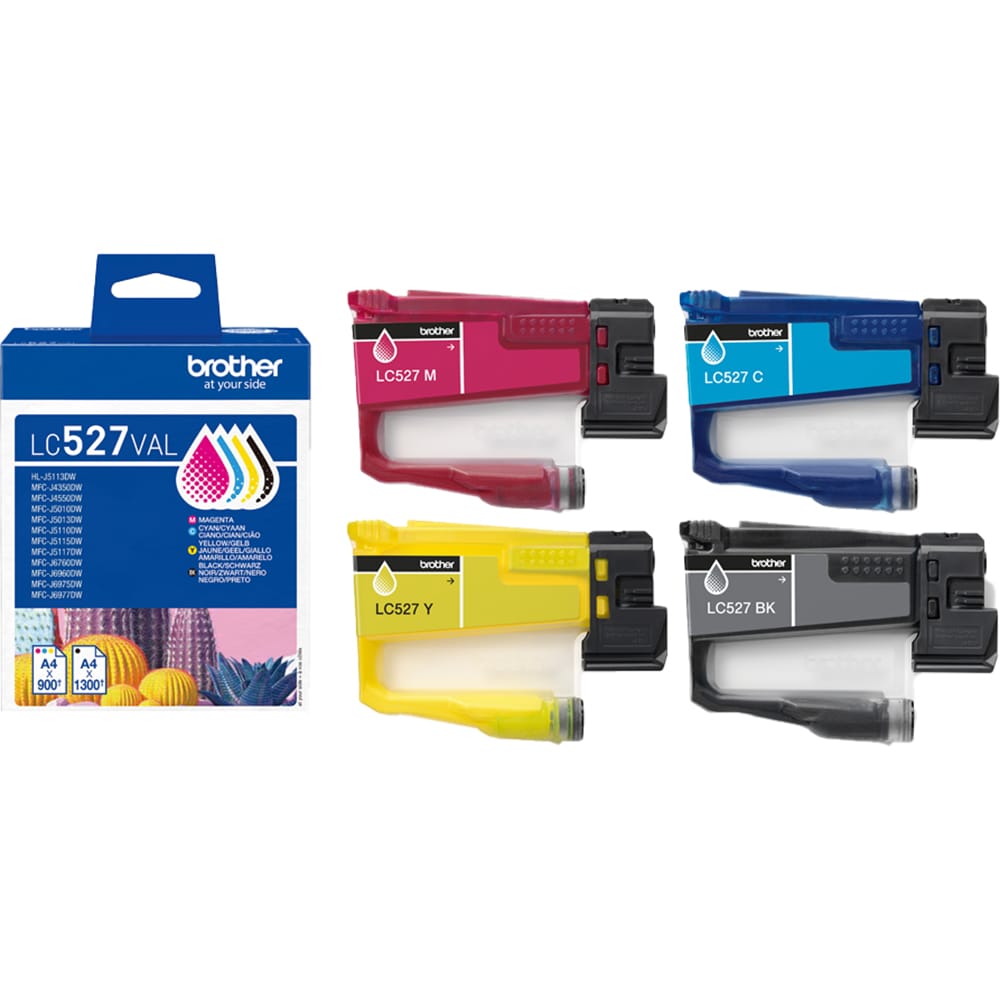 Set 4 cartuse originale BROTHER LC527VAL, Negru/Cyan/Magenta/Galben