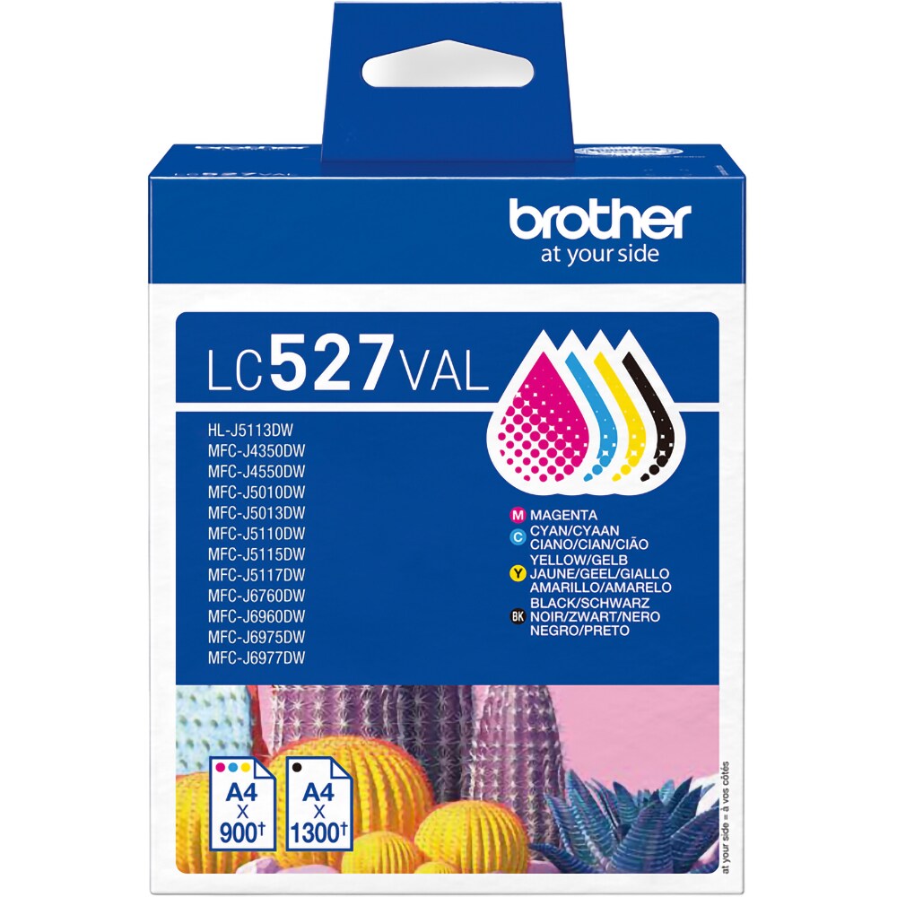 Set 4 cartuse originale BROTHER LC527VAL, Negru/Cyan/Magenta/Galben
