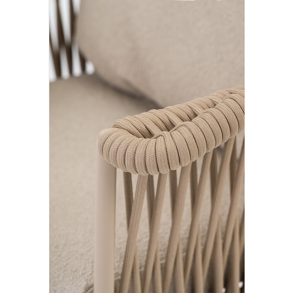 Scaun terasa LIVINTWIST Crown, aluminiu, 65.7 x 57.2 x 83.5 cm, bej