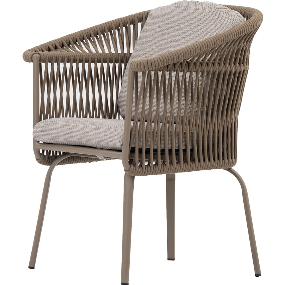 Scaun terasa LIVINTWIST Crown, aluminiu, 65.7 x 57.2 x 83.5 cm, taupe