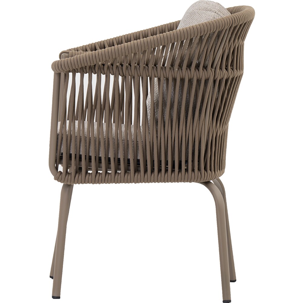 Scaun terasa LIVINTWIST Crown, aluminiu, 65.7 x 57.2 x 83.5 cm, taupe