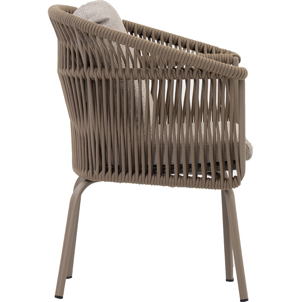 Scaun terasa LIVINTWIST Crown, aluminiu, 65.7 x 57.2 x 83.5 cm, taupe