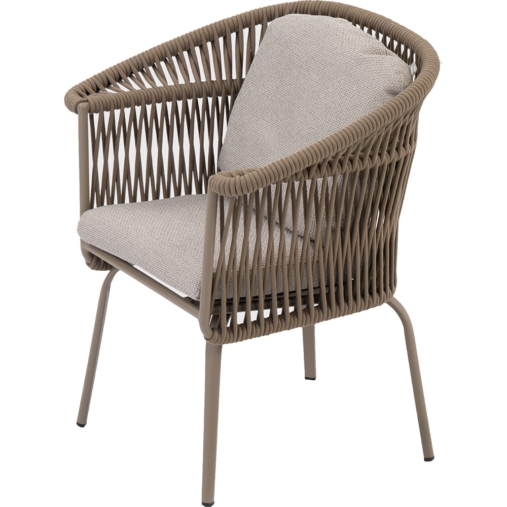 Scaun terasa LIVINTWIST Crown, aluminiu, 65.7 x 57.2 x 83.5 cm, taupe