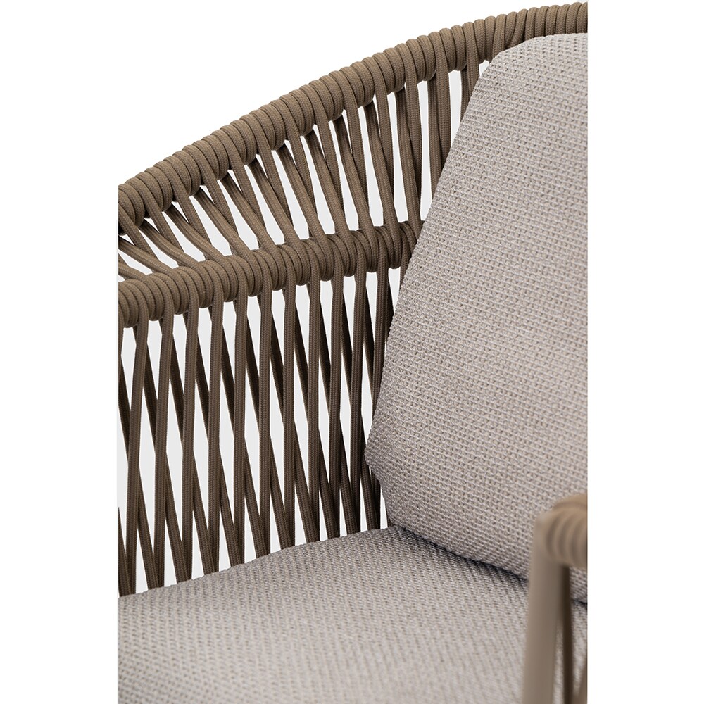 Scaun terasa LIVINTWIST Crown, aluminiu, 65.7 x 57.2 x 83.5 cm, taupe