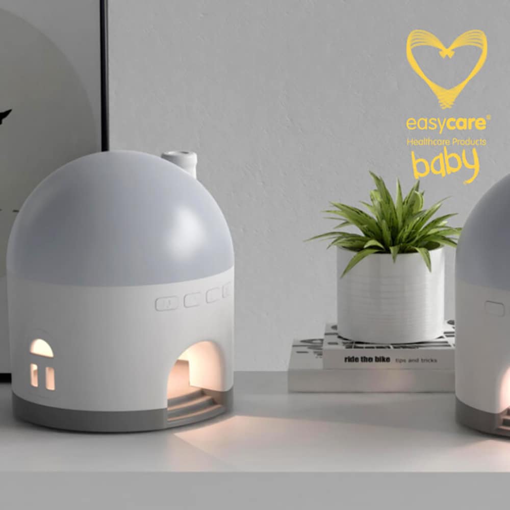 Lampa de veghe 3in1 EASYCARE Casuta din poveste cu proiectii EASY00228, alb-gri