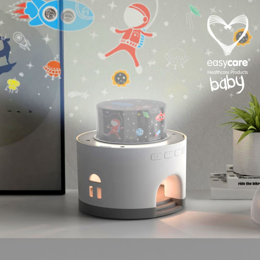 Lampa de veghe 3in1 EASYCARE Casuta din poveste cu proiectii EASY00228, alb-gri