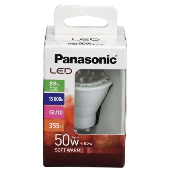 Bec LED spot PANASONIC LDRHV7L27WG102EP, 5.2W, GU10, 2700K, alb cald