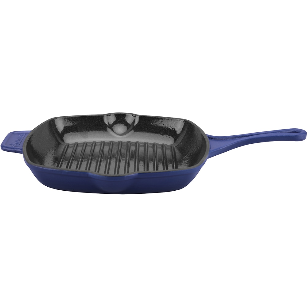 Tigaie grill AMERCOOK Le Pluriel AC0112808.27PE, 27.5cm, fonta, albastru