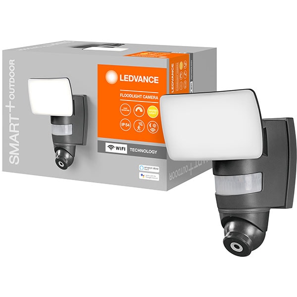 Camera supraveghere Wireless exterior LEDVANCE FLOOD Camera, Full HD 1080p, Proiector LED, gri inchis