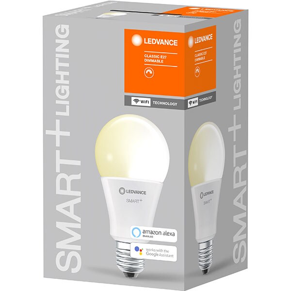 Bec LED Smart LEDVANCE Classic, E27, 14W, 1521lm, Dimabil, Wi-Fi, lumina calda, compatibil Alexa, Google Assistant