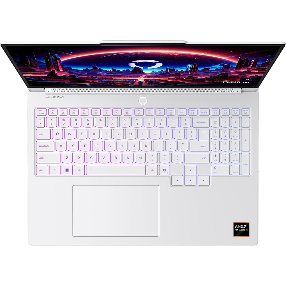Laptop Gaming LENOVO Legion 7 16AGP11, AMD Ryzen AI 9 HX 470 pana la 5.2GHz, 16" WQXGA OLED, 32GB, SSD 1TB, NVIDIA GeForce RTX 5060 8GB, Free DOS, Glacier White