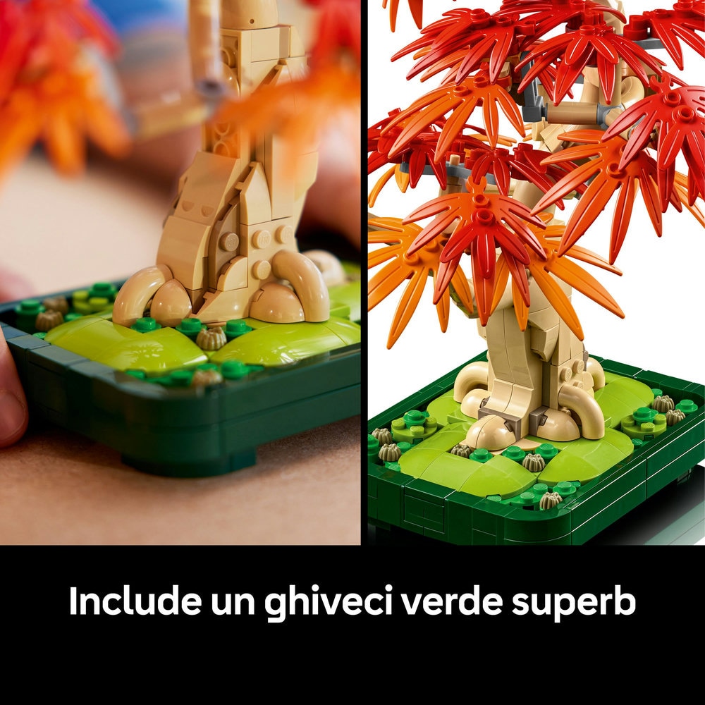 LEGO Botanicals: Bonsai de artar japonez rosu 10348, 18 ani+, 474 piese