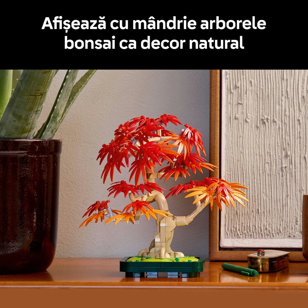 LEGO Botanicals: Bonsai de artar japonez rosu 10348, 18 ani+, 474 piese