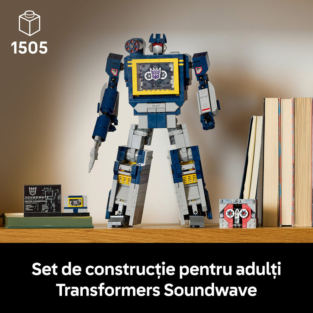 LEGO Icons: Transformers Soundwave 10358, 18 ani+, 1505 piese